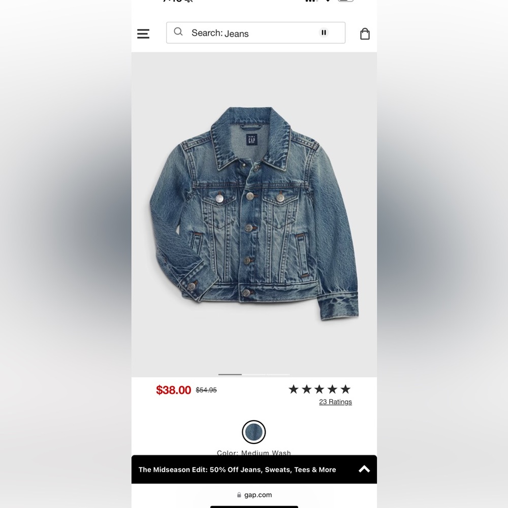 GAP toddler denim jackets 18-24 months